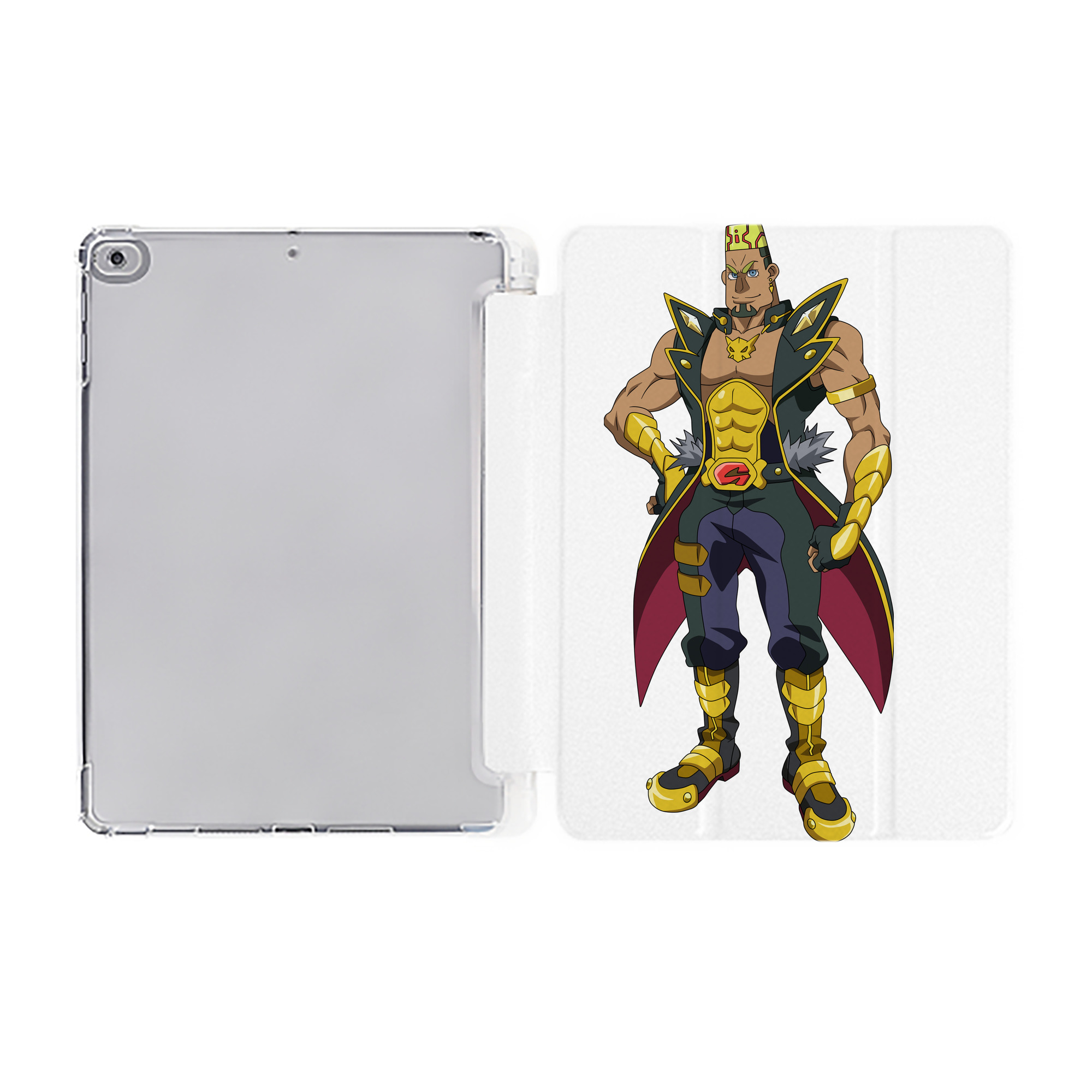（画像用） 遊☆戯☆王 Yu-Gi-Oh! IPad ケース ペン収納付き 三つ折りスタンド PUレザー×シリコン 対応機種9.5/10.5/10.9インチ